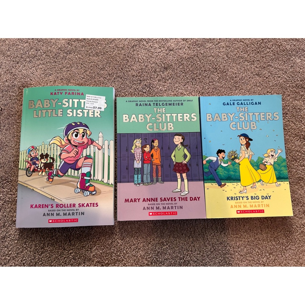Baby-Sitters Club Little Sister Graphic Novel Lot 3 Books Scholastic BSC Karen